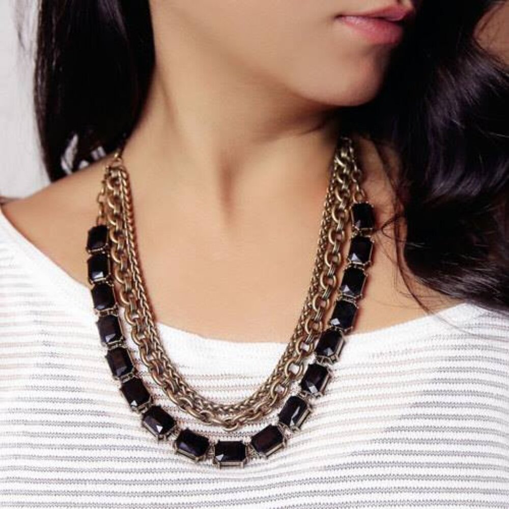 NEW Chloe + Isabel Jet Octagon Convertible Necklace